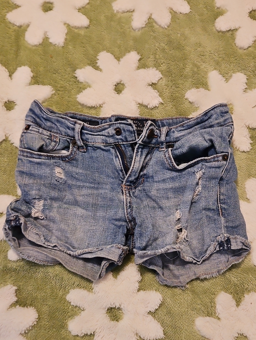 Lucky Brand Washed Blue Ripped Denim Shorts
